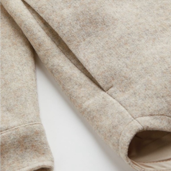 H&M Shacket Light Beige Shirt Jacket button down small - Picture 2 of 7